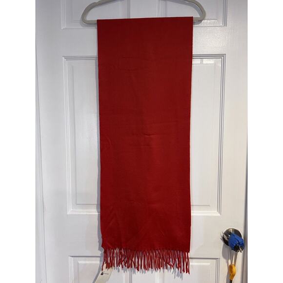 Colombo Cashmere Scarf Shawl Fur Flower Detail Burnt Orange - Picture 5 of 7